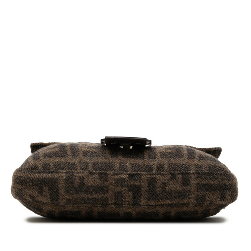 Fendi Zucca Mamma Bucket Handbag One Shoulder Bag 2348 26424099 Brown Wool Le... - Picture 3 of 6